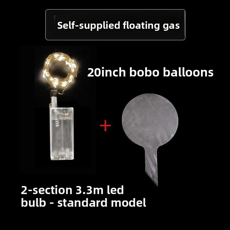10 Pcs LED Bobo Balloons Glowing Floating Balloons Light Up Party Decor Battery Operated Set
