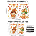 Fall Thanksgiving Static Window Stickers, Gnome Turkey Pumpkin Maple Leaf No Glue Glass Decals For Storefronts