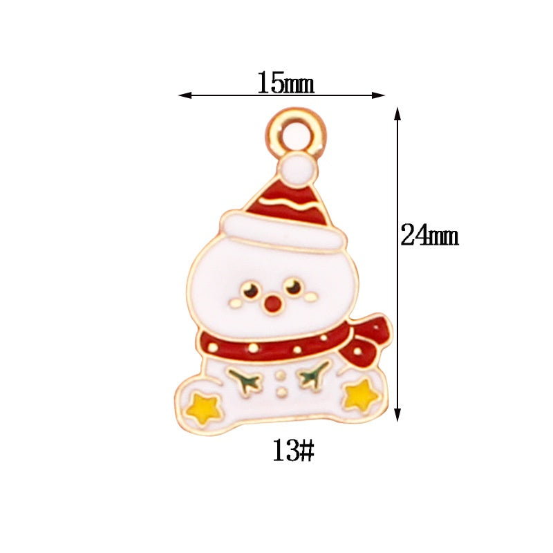 Christmas Keychain Ornaments Set, Santa Reindeer Snowflake Bear Penguin DIY Charms for Gifts