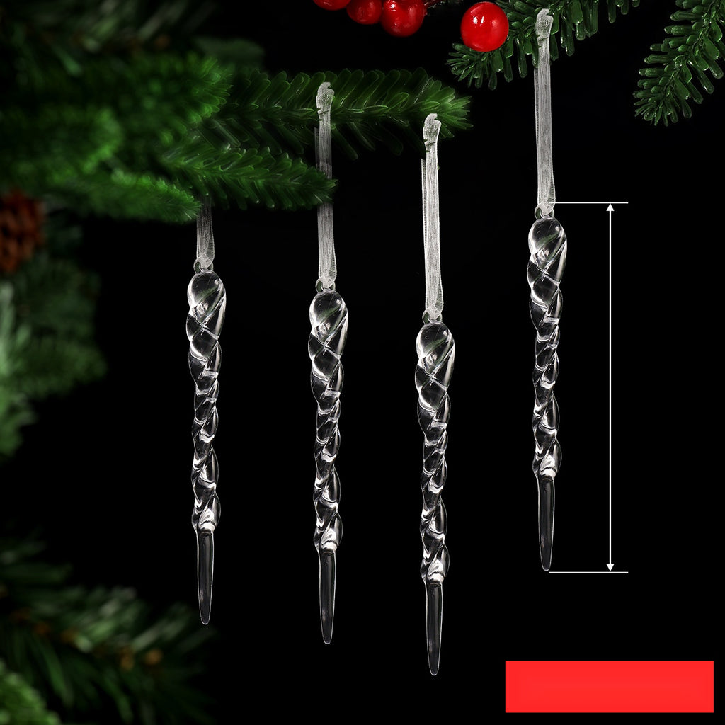 Acrylic Snowflake Ice Crystal Christmas Ornaments, Transparent Tree Hanging Decorations