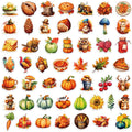 Thanksgiving Stickers Pack, Fall Harvest Turkey Maple Leaf Graffiti Decals for Luggage