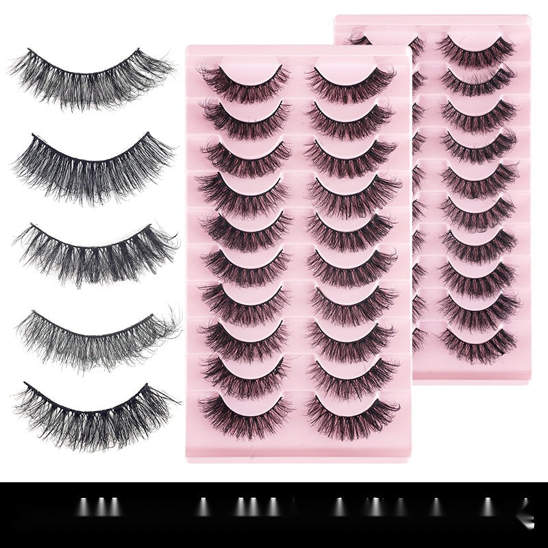 8D Fluffy False Lashes Curly Volume Mink Look Wispy Layered Long Lashes Eye Makeup
