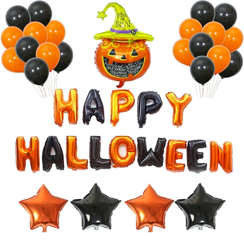 Halloween Foil Balloon Set, Aluminum Balloons For Mall School Store Halloween Decorations