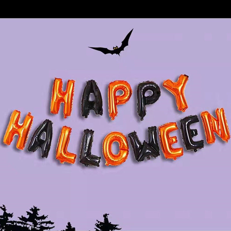 Halloween Letter Foil Balloons, Large Pumpkin Ghost Wrist and Table Decor Balloons