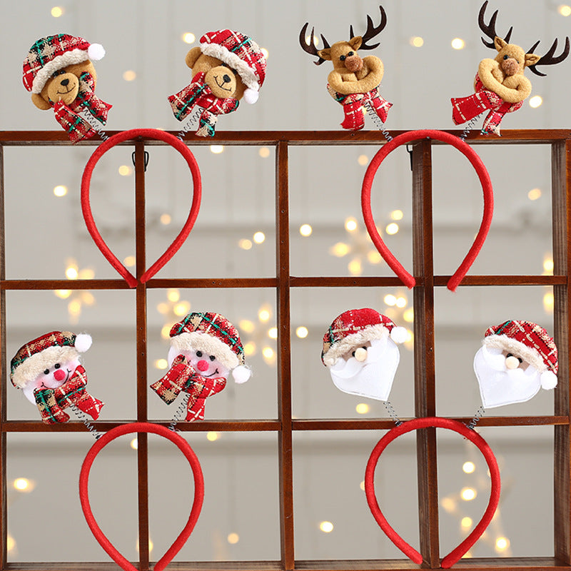 Cartoon Christmas Headband Hair Hoop, Holiday Party Hair Accessory Gift for Kids