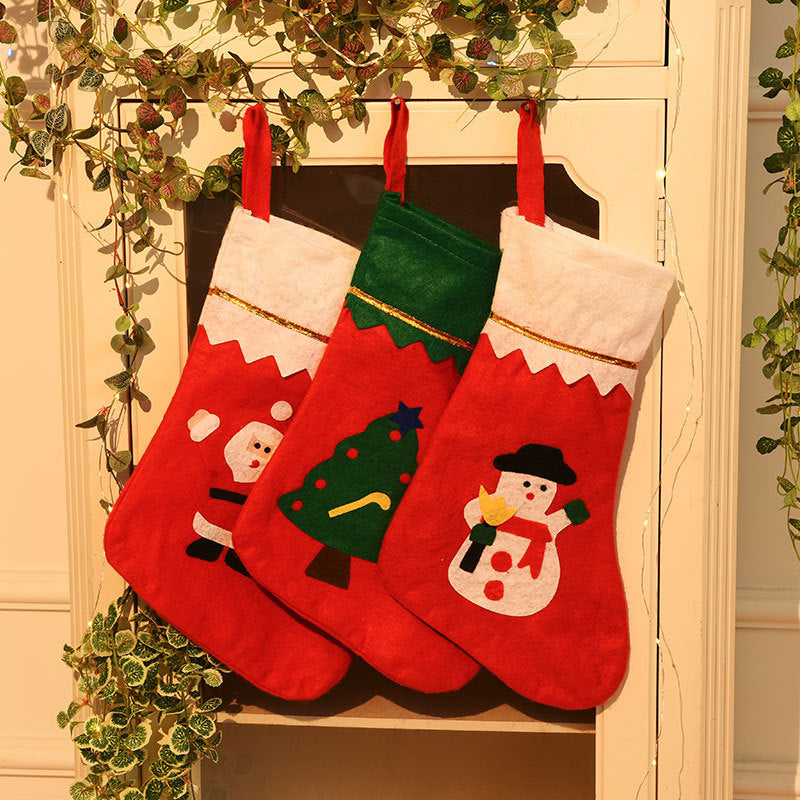 Christmas Stocking Gift Bags Large and Small, Cartoon Candy Bags for Holiday Gifts Decorations