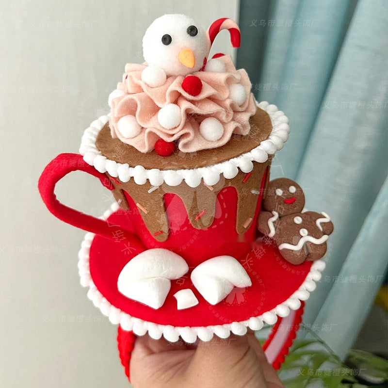 Cupcake Gingerbread Snowman Headband, Cute Christmas Hair Hoop for Kids Party Costume