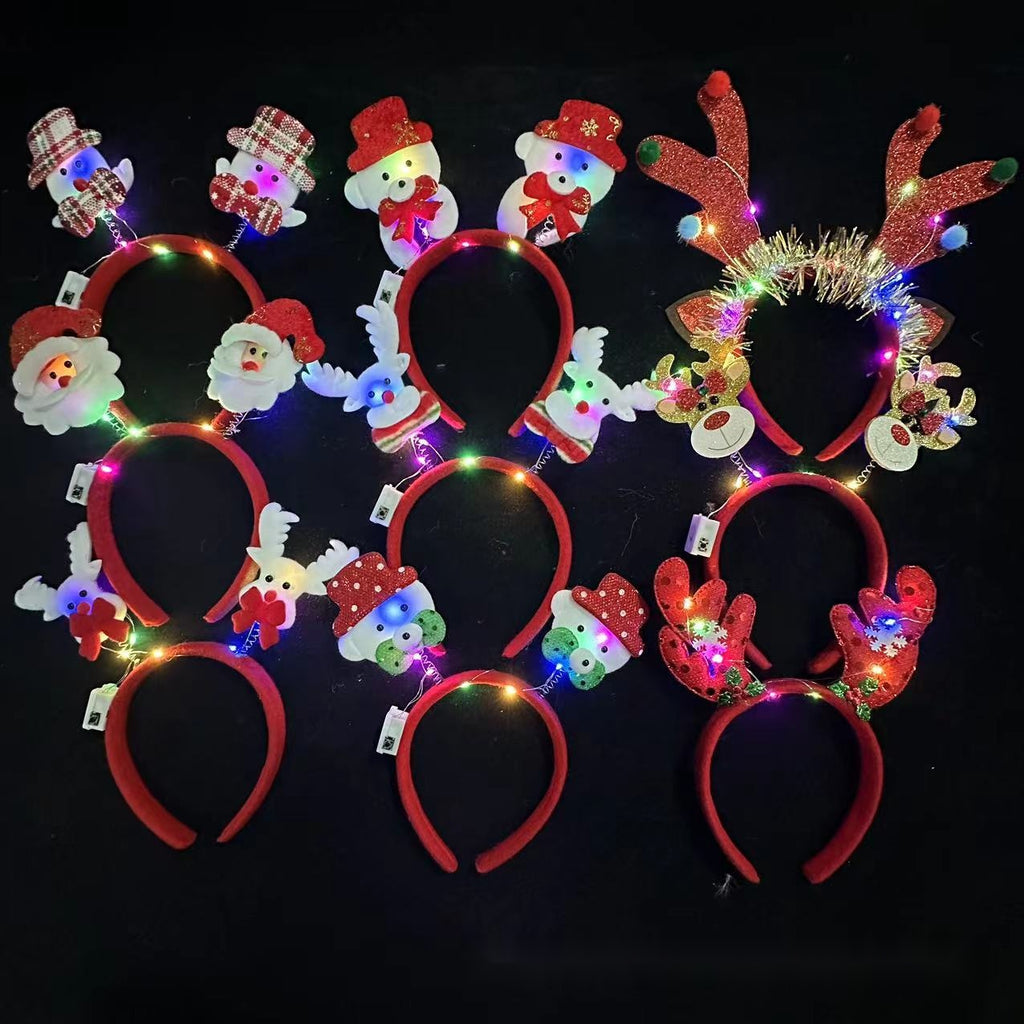 Light Up Reindeer Antler Headband, Christmas Glow Stick Party Favors for Kids