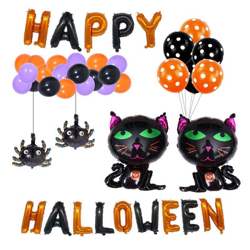 Halloween Foil Balloon Set, Aluminum Balloons For Mall School Store Halloween Decorations