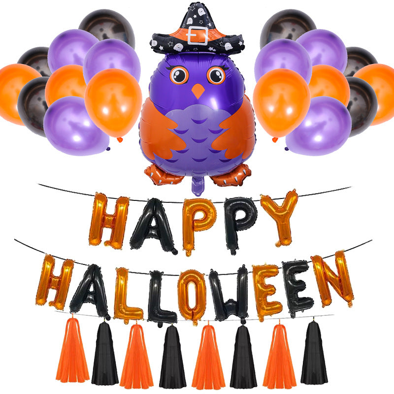 Halloween Foil Balloon Set, Aluminum Balloons For Mall School Store Halloween Decorations