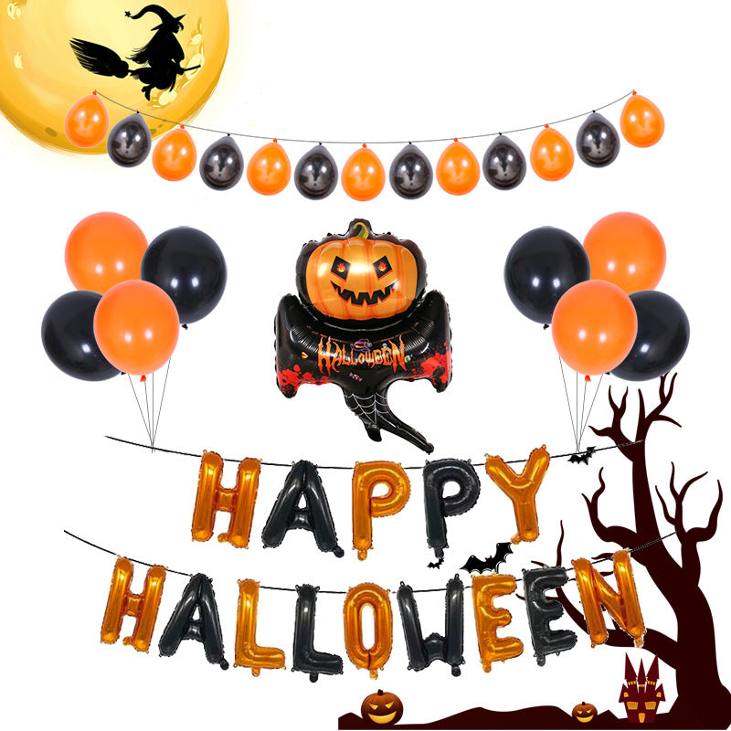Halloween Foil Balloon Set, Aluminum Balloons For Mall School Store Halloween Decorations