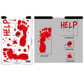Halloween Bloody Handprint Window Clings, Scary Bathroom Haunted House Glass Decor