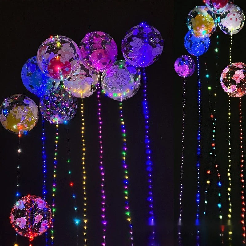 10 Pcs LED Bobo Balloons Glowing Floating Balloons Light Up Party Decor Battery Operated Set