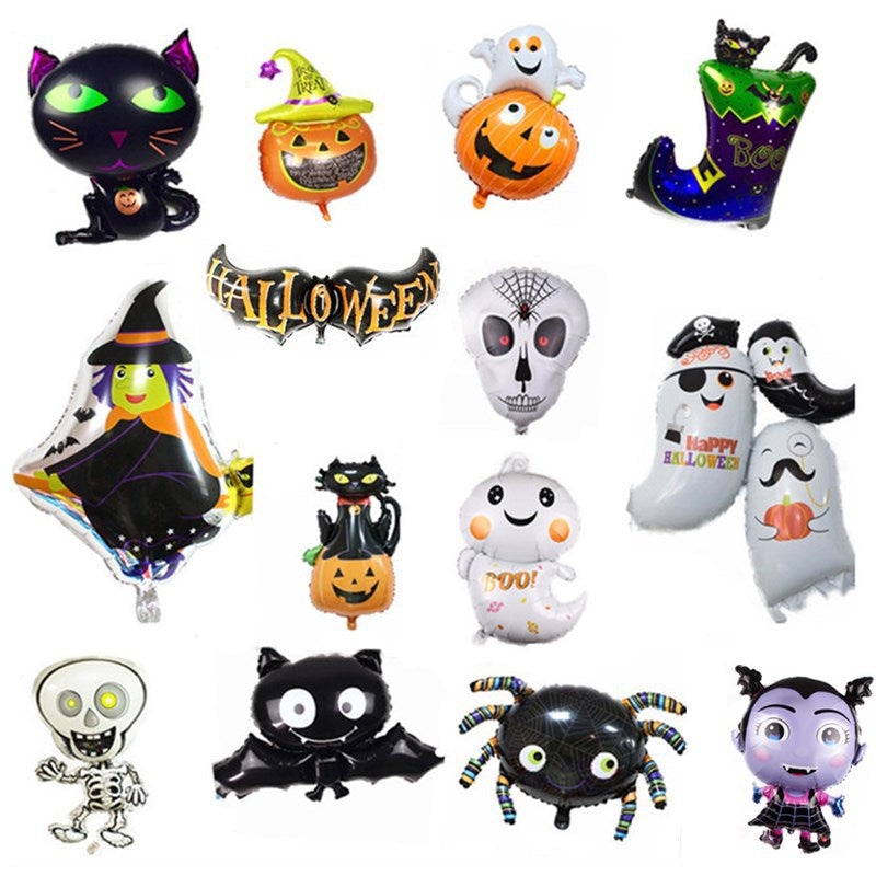 Halloween Foil Balloons, Skeleton And Vampire Aluminum Balloons For Party Decorations