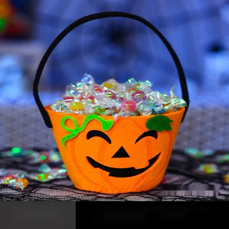 Halloween Pumpkin Candy Bags for Kids, Trick or Treat Tote Party Favor