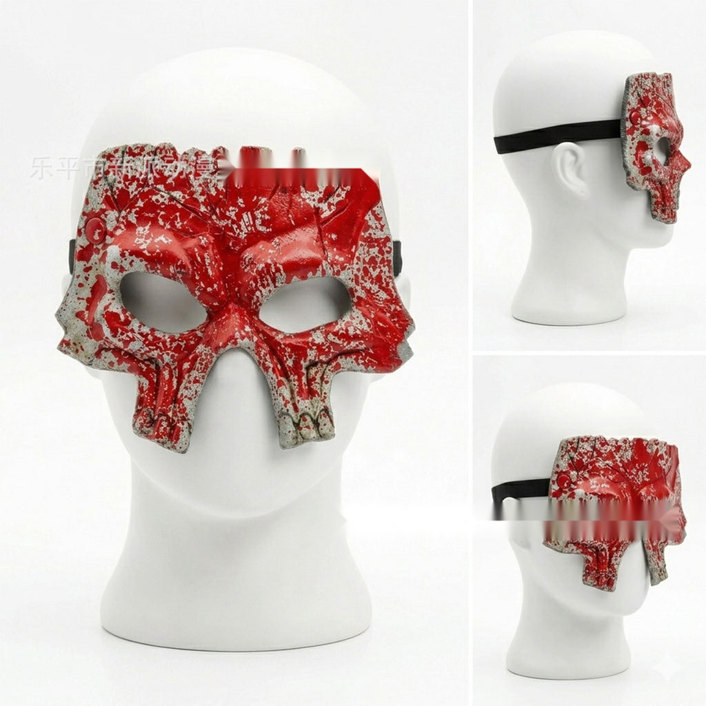 Halloween Half Face Skull Mask, PU Foam Mardi Gras Carnival Costume Prop
