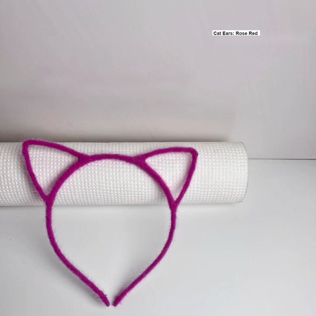 LED Light Up Furry Bunny Ear Headband, Christmas Glowing Hair Accessory for Kids Party