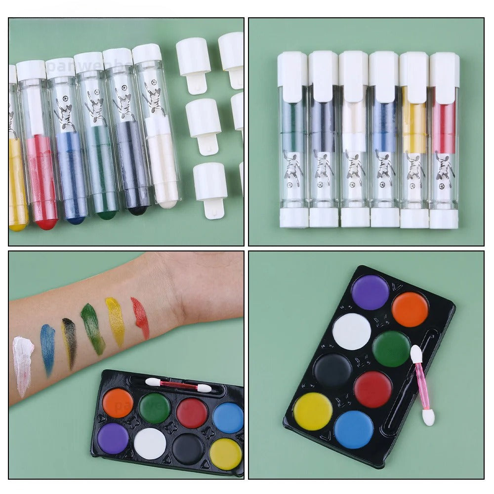 Halloween Face Paint 6 Colors Body Paint Kit Non Toxic Makeup Set for Costume Parties