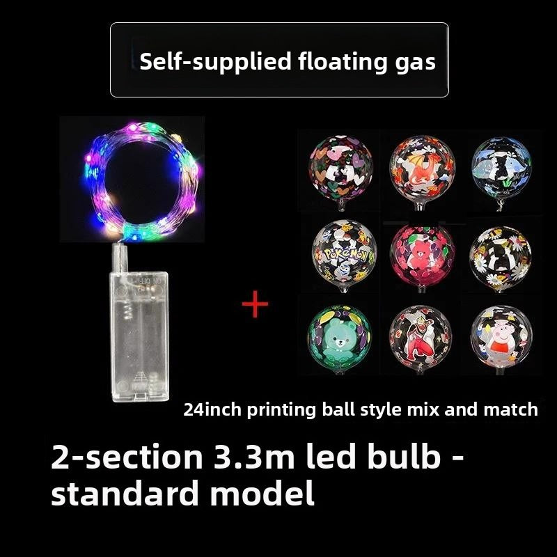 10 Pcs LED Bobo Balloons Glowing Floating Balloons Light Up Party Decor Battery Operated Set