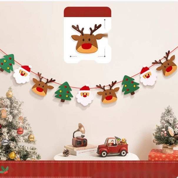 Custom Christmas Banner Pennant Flags, Personalized Holiday Party Bunting Decorations