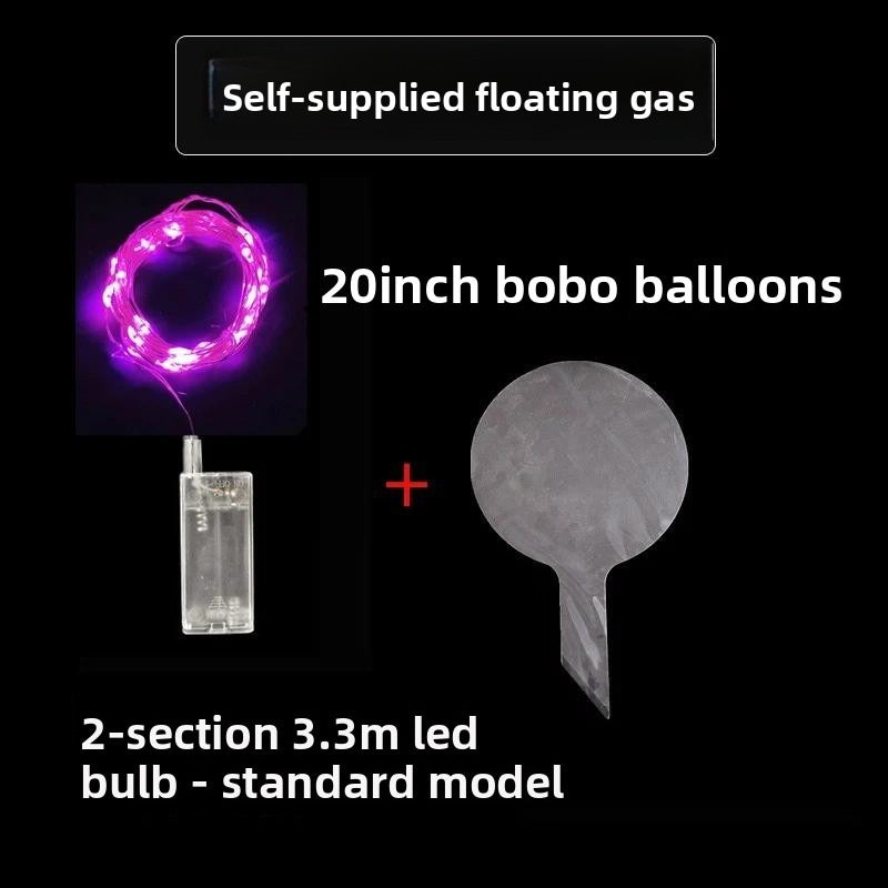 10 Pcs LED Bobo Balloons Glowing Floating Balloons Light Up Party Decor Battery Operated Set