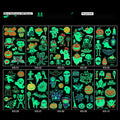 Kids Glow In The Dark Cartoon Halloween Temporary Tattoos, Party Favor Stickers For Holiday Activities