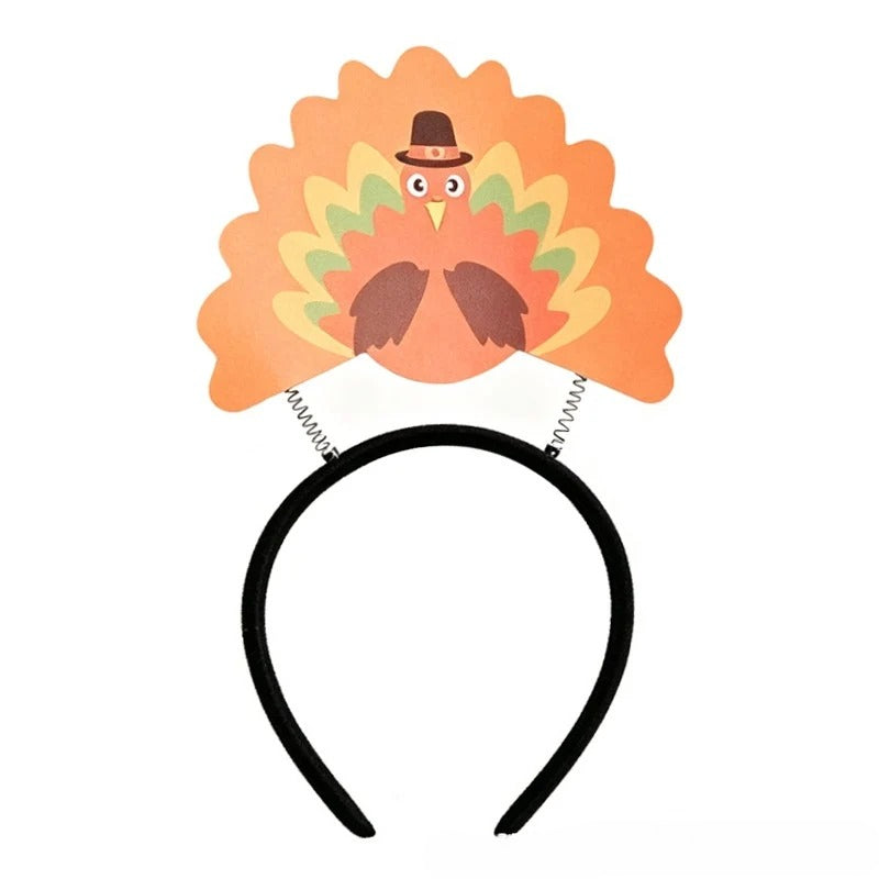 Thanksgiving Turkey Headband Drumstick Fan Tail Funny Cartoon Party Costume Prop