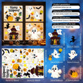 Cute Halloween Ghost Static Window Stickers, Pumpkin Witch Candy Black Cat Glass Decals For Haunted House Decor