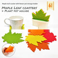 Creative Maple Leaf Coaster Set with Storage Box, Heat Resistant Non-Slip Cup and Coffee Mat