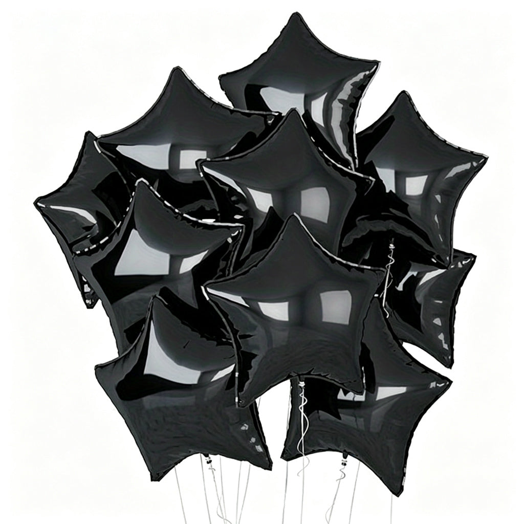 10 Pack 18 Inch Heart Star 4D Foil Balloons Set, Valentine's Day Wedding Birthday Graduation Party Decorations