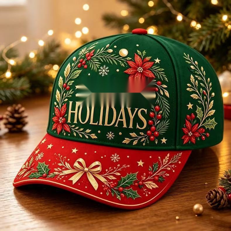 3D Digital Print Christmas Baseball Cap, Santa Reindeer Snapback Party Hat for Holiday