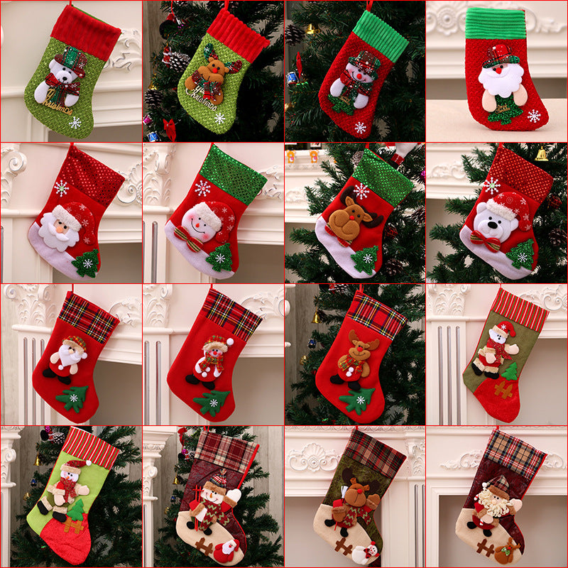 Mini Christmas Stocking Ornament Gift Bags, Small Sock Hanging Decorations for Christmas Tree
