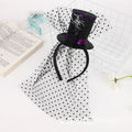 Halloween Witch Hat Headband With Veil, Spider Web Witch Hat Headband For Party Decorations