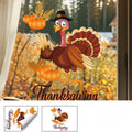 Thanksgiving Turkey Window Cling Harvest Scene Fall Family Party Glass Static Sticker