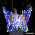 Glowing Butterfly Wing Balloon Kids Back Accessory Light Up Transparent Colorful Party Gift