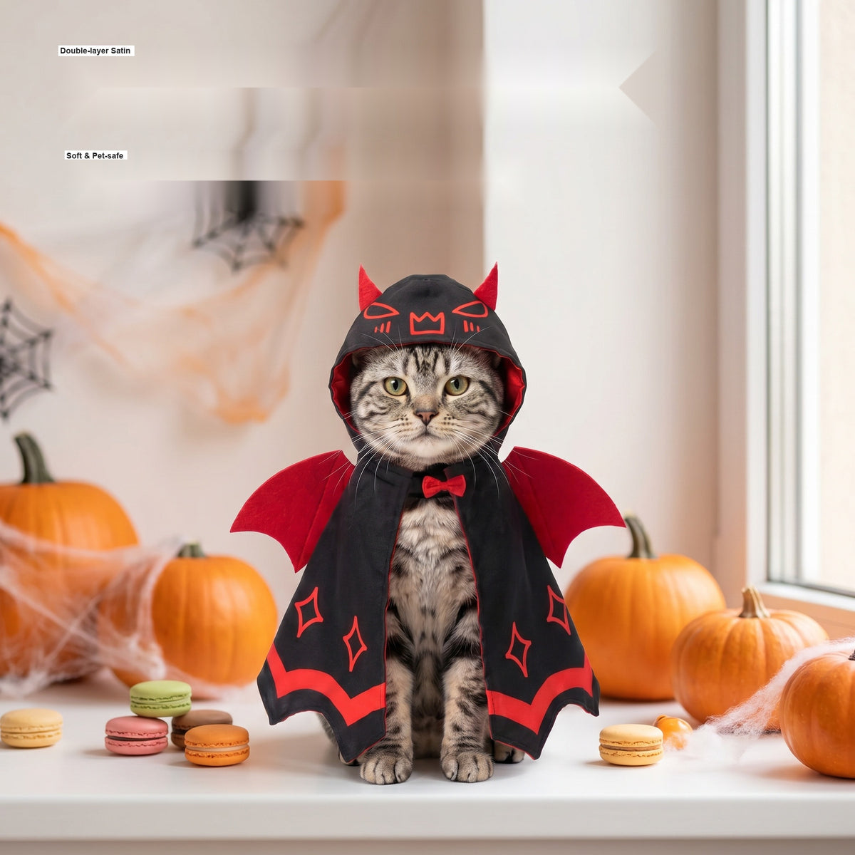 Halloween Bat Wing Cape for Cats and Dogs, Pet Costume Cloak