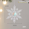 Acrylic Rainbow Snowflake Christmas Tree Ornaments, Transparent Bell Crown Hanging Decor
