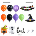 Halloween Balloon Garland Kit, Ghost Witch Hat Pumpkin Head Foil Balloons