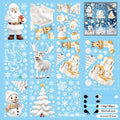 3D Christmas Static Window Stickers, Santa Reindeer Snowman Holiday Clings
