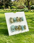 Luxury Blue Gem Nails
