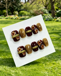 Vintage Burgundy Gold Floral Press On Nails