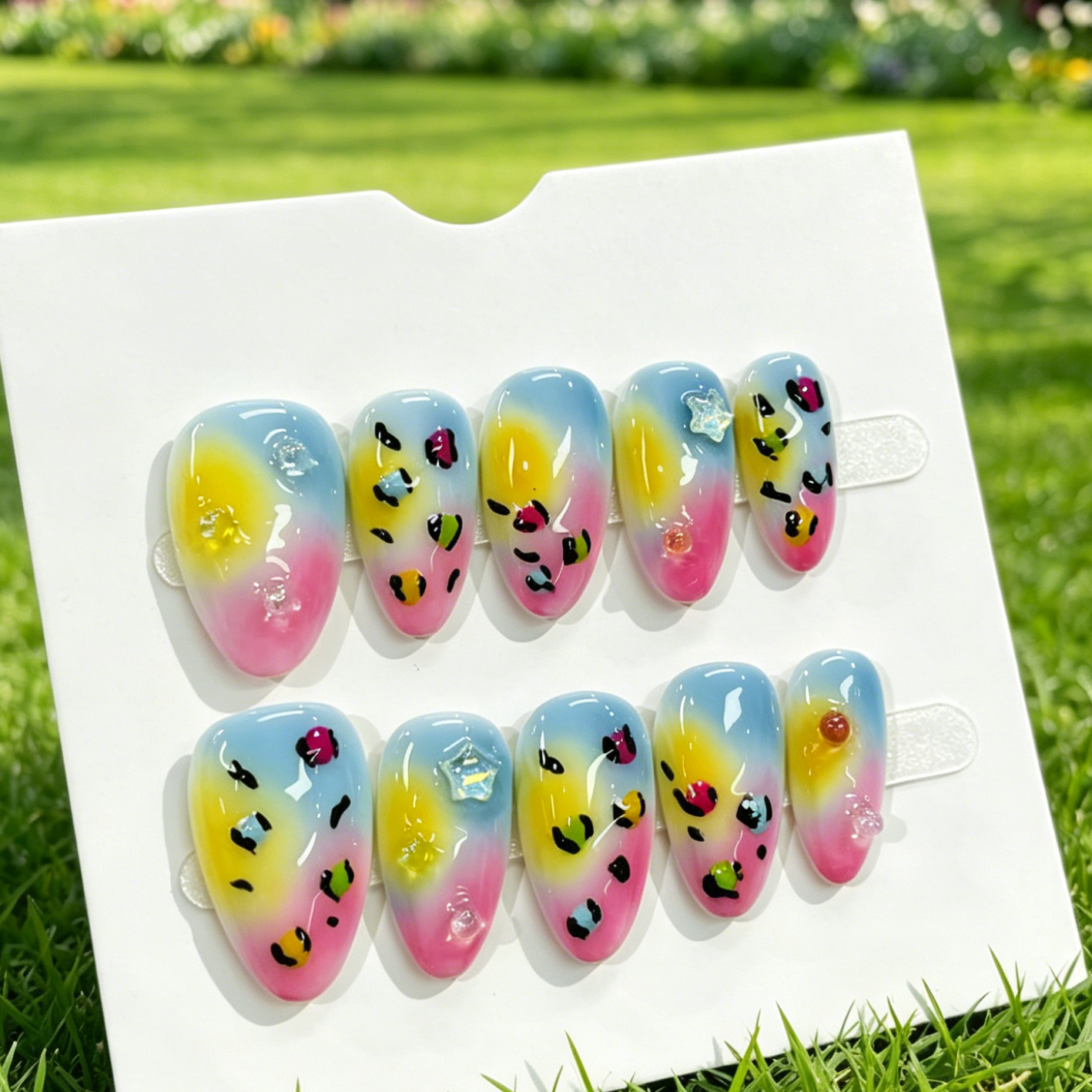 Colorful Leopard Print Nails