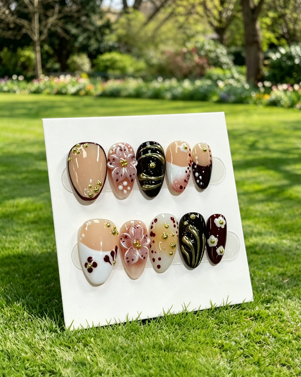 Vintage Floral Press On Nails