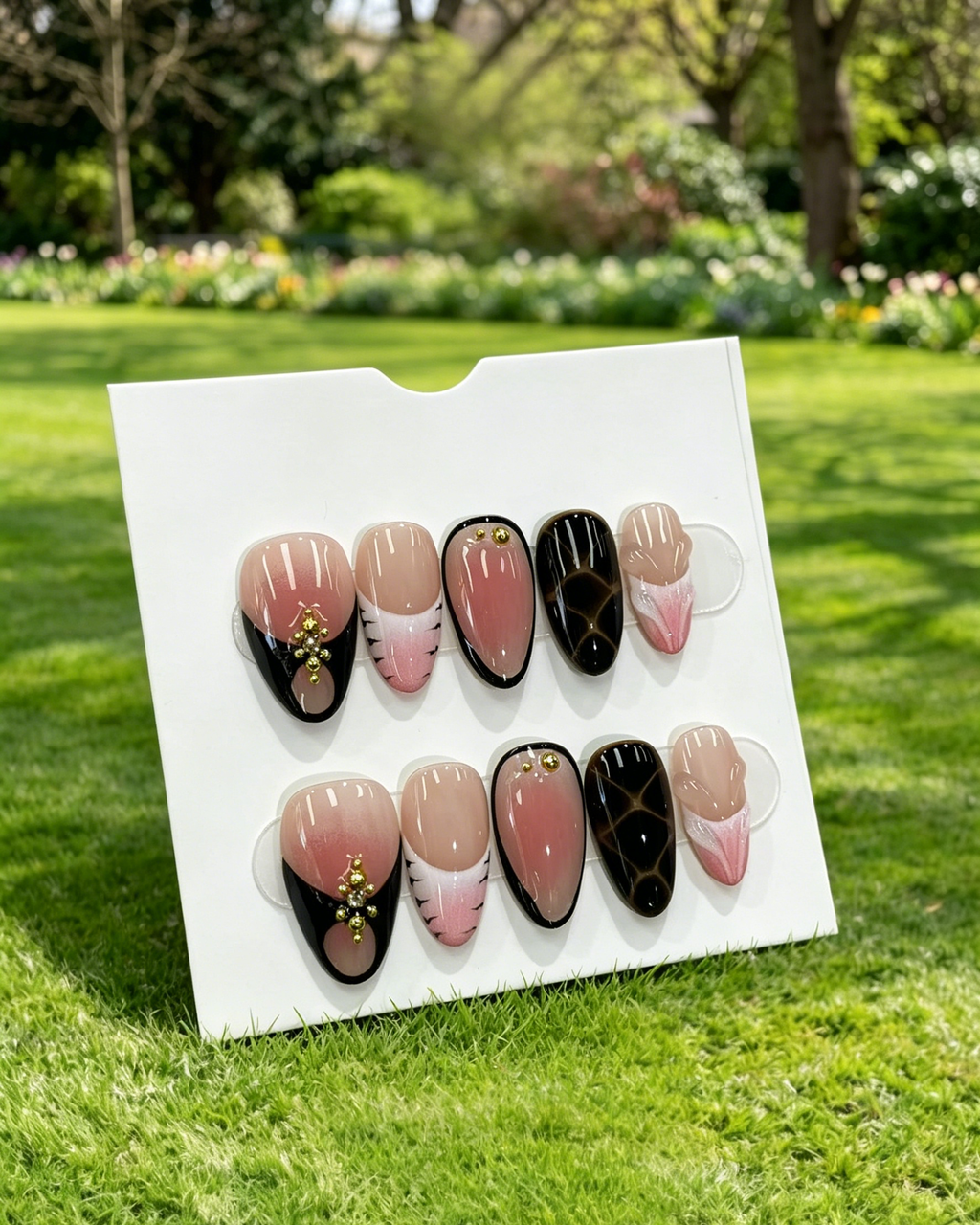 Elegant Bling Almond Press On Nails