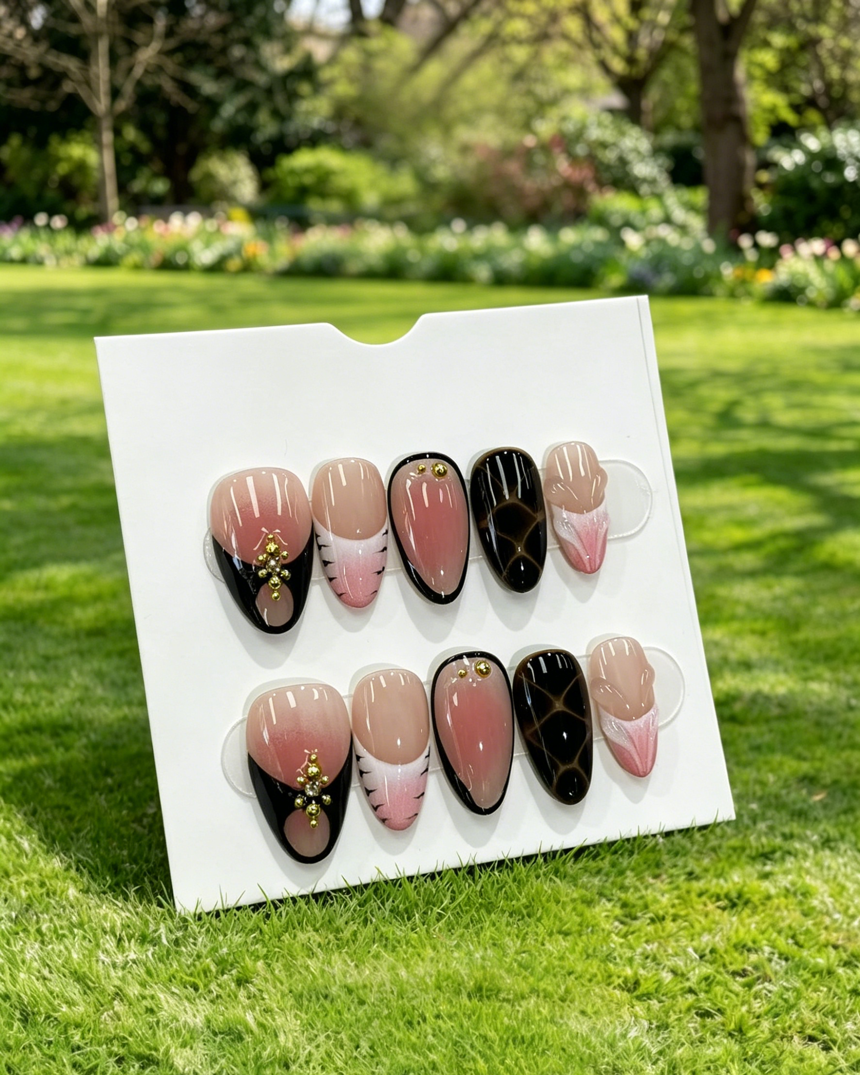 Elegant Bling Almond Press On Nails