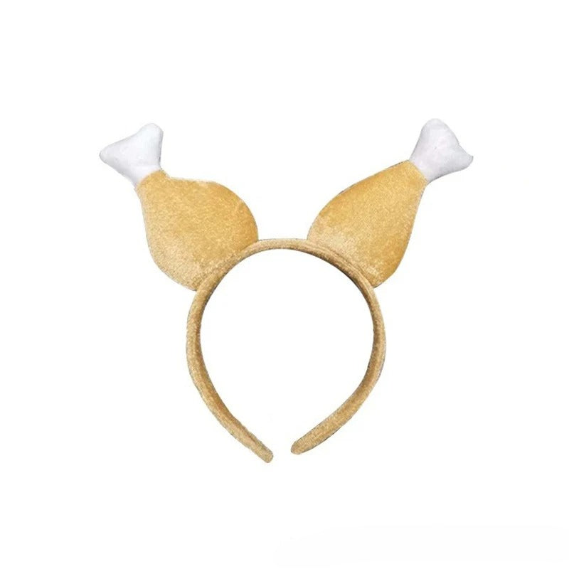Thanksgiving Turkey Headband Drumstick Fan Tail Funny Cartoon Party Costume Prop