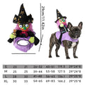 Halloween Pet Wizard Riding Costume, 3D Witch Doll Funny Ride-On Outfit