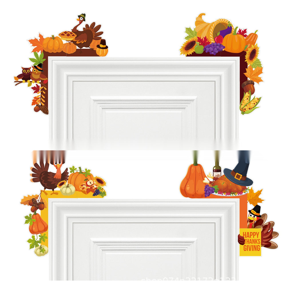 Thanksgiving Party Decoration Kit Banner Bunting Balloons Turkey Honeycomb Tabletop Decor Set