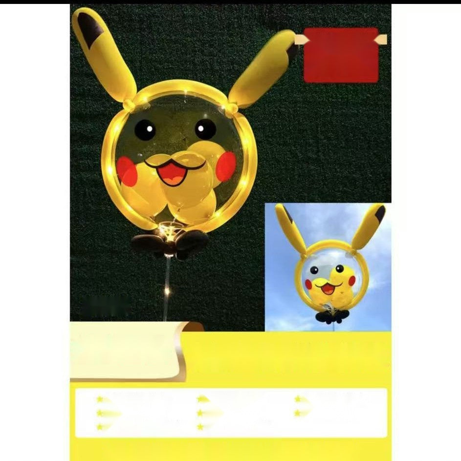 Bobo Balloon with LED Light Glowing Cartoon Shape Balloon Kit Kids Night Market Party Material Set