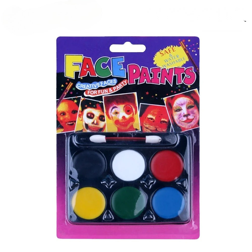 Halloween Face Paint 6 Colors Body Paint Kit Non Toxic Makeup Set for Costume Parties